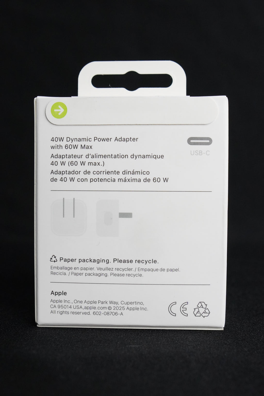 Adaptador de Corriente Apple Original USB-C 40 W — 60 W Máx.