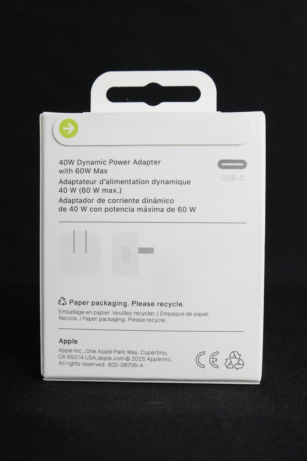 Adaptador de Corriente Apple Original USB-C 40 W — 60 W Máx.